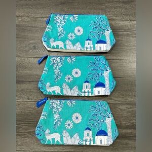 3/$18 Clarins large size cosmetic pouches